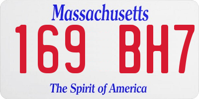 MA license plate 169BH7