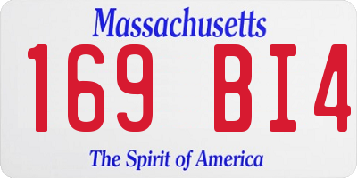 MA license plate 169BI4
