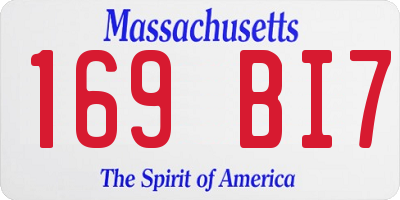 MA license plate 169BI7