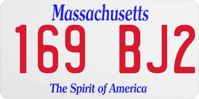 MA license plate 169BJ2