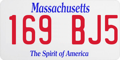 MA license plate 169BJ5