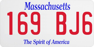 MA license plate 169BJ6