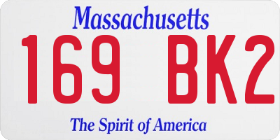 MA license plate 169BK2