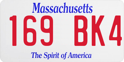 MA license plate 169BK4