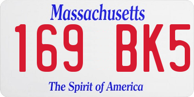 MA license plate 169BK5