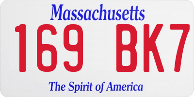 MA license plate 169BK7