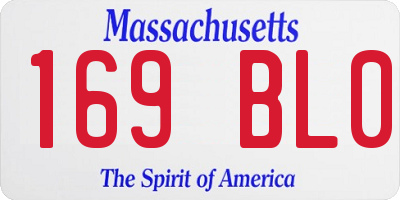 MA license plate 169BL0