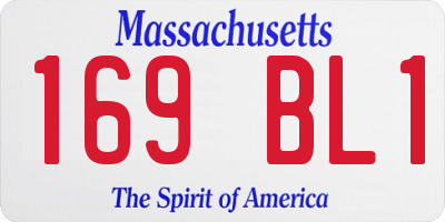 MA license plate 169BL1