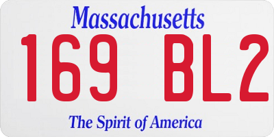 MA license plate 169BL2