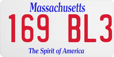 MA license plate 169BL3