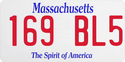 MA license plate 169BL5