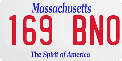 MA license plate 169BN0