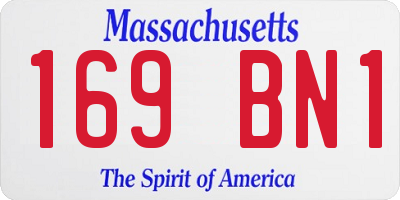 MA license plate 169BN1