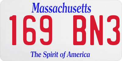 MA license plate 169BN3