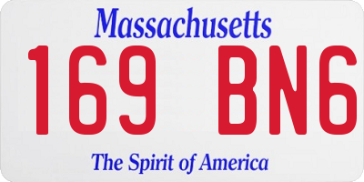 MA license plate 169BN6