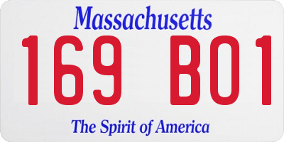 MA license plate 169BO1
