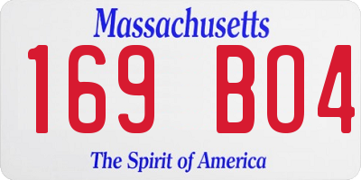 MA license plate 169BO4