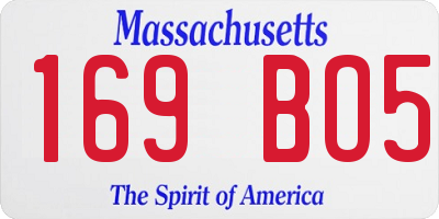 MA license plate 169BO5