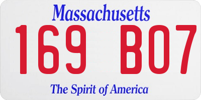 MA license plate 169BO7