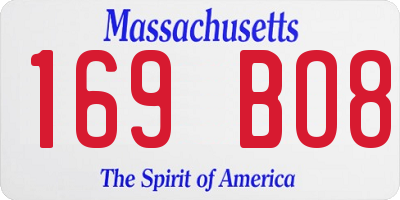 MA license plate 169BO8