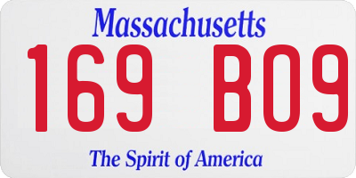 MA license plate 169BO9