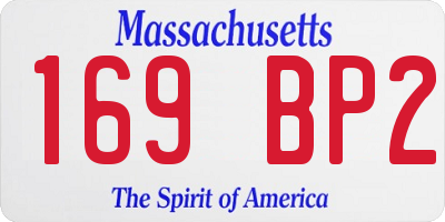MA license plate 169BP2