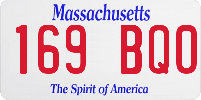 MA license plate 169BQ0