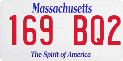 MA license plate 169BQ2