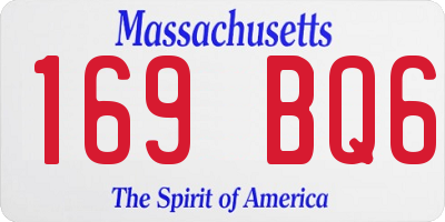 MA license plate 169BQ6