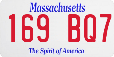 MA license plate 169BQ7