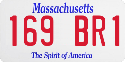 MA license plate 169BR1