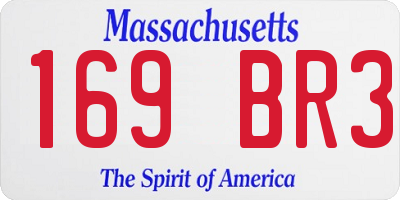 MA license plate 169BR3