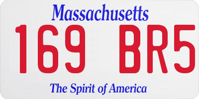 MA license plate 169BR5
