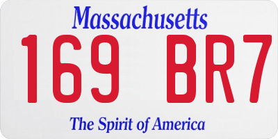 MA license plate 169BR7