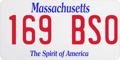 MA license plate 169BS0