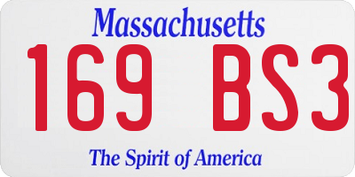 MA license plate 169BS3