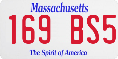 MA license plate 169BS5