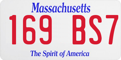 MA license plate 169BS7