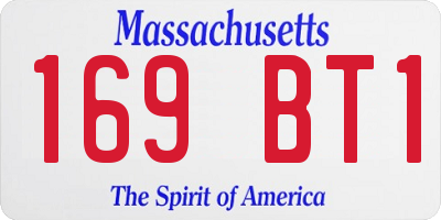 MA license plate 169BT1