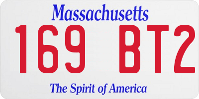 MA license plate 169BT2