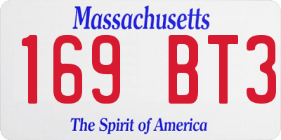 MA license plate 169BT3