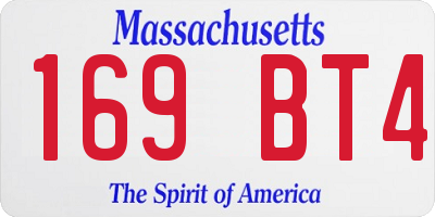 MA license plate 169BT4
