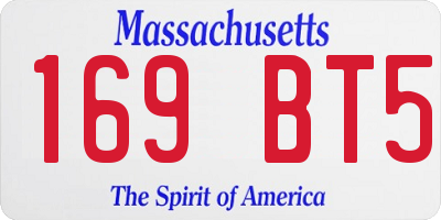 MA license plate 169BT5