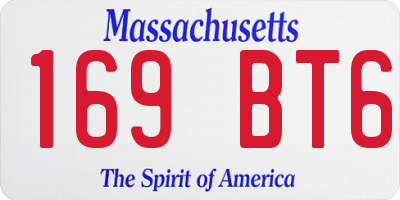 MA license plate 169BT6