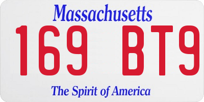 MA license plate 169BT9
