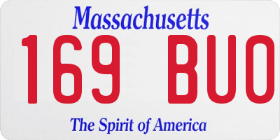 MA license plate 169BU0