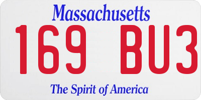 MA license plate 169BU3
