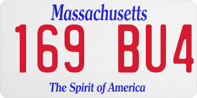 MA license plate 169BU4