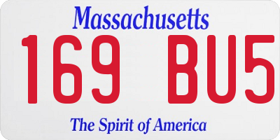 MA license plate 169BU5