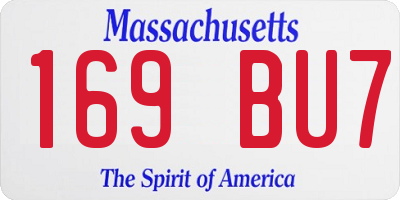 MA license plate 169BU7